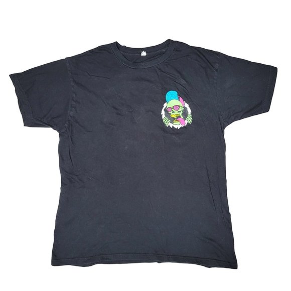 zuni neon skeleton tee shirt size large black, green, blue, psychedelic, - Picture 3 of 4